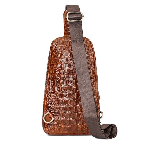 Leather Men Crossbody Bag Light Brown Bags