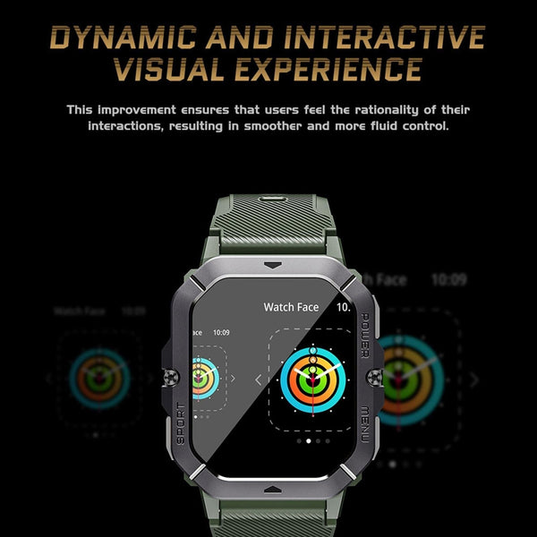 2.02 Inch Sport Smart Watch Support Bluetooth Call / Sleep Blood Oxygen Heart Rate Pressure Health Monitor Green Smart Watches