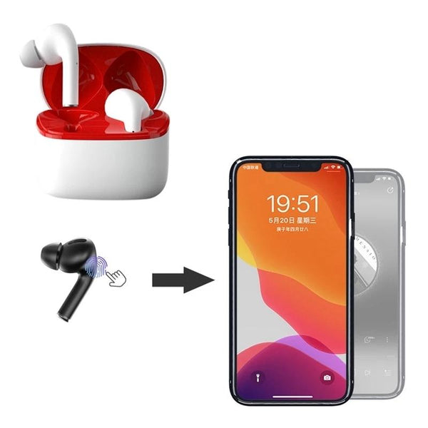 Wireless Sport Earphones With Touch Control And Mic Bluetooth 5.0 Stereo Bass White Earbuds