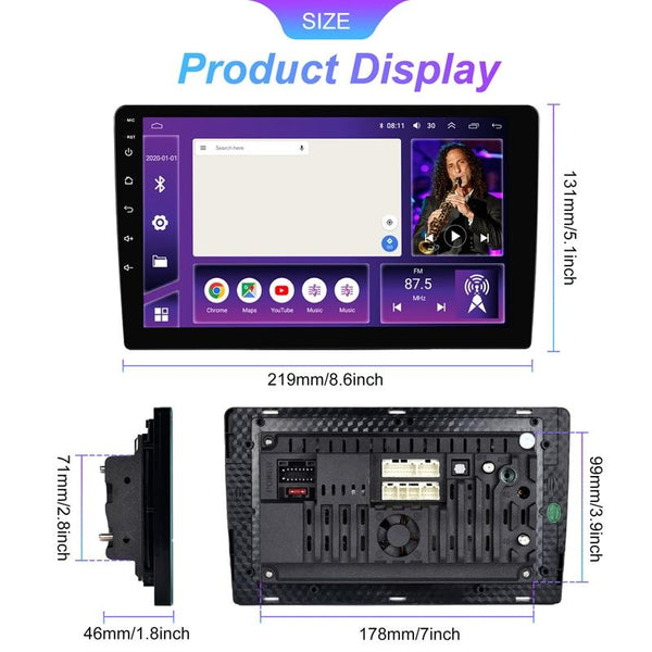 9 Inch 8 Core Carplay Android Navigation Monitor 2 + 32G Memory Ahd Camera Other Car Video