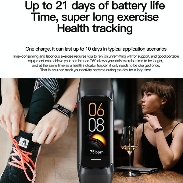 Ip67 Waterproof Smart Fitness Band Compact And Durable Black Activity Trackers