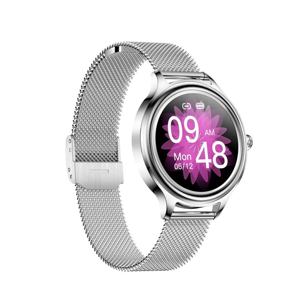 1.09 Inch Hd Color Smart Watch Bluetooth 5.0 Ip68 Heart Sleep Oxygen Steel Silver Smart Watches