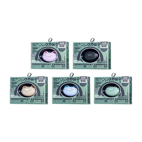 Wireless Bluetooth Earphone Transparent Clip Ows Sports Beige Earbuds