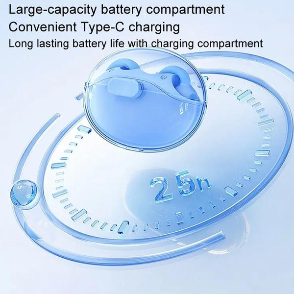 Wireless Bluetooth Earphone Transparent Clip Ows Sports Beige Earbuds