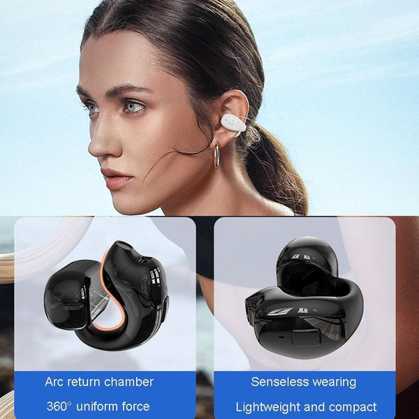 Wireless Clip On Bluetooth Earphone For Sports And Gaming White Earbuds
