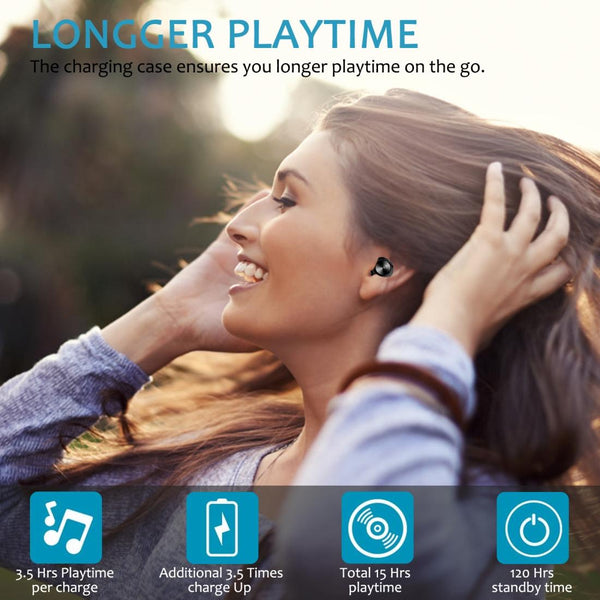 Bluetooth 5.0 Earphones With Magnetic Charging Box Wireless Black Earbuds