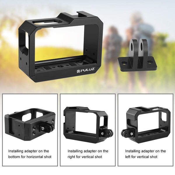 Aluminum Frame Cage For Insta360 One R With Cold Shoe And Tripod Base_Black Camera Cases Bags & Covers