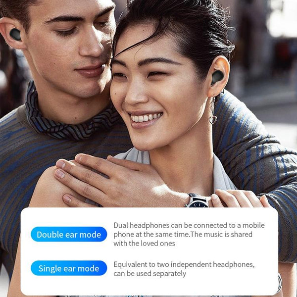 Wireless Sports Bluetooth Earphones Binaural Stereo Black Earbuds