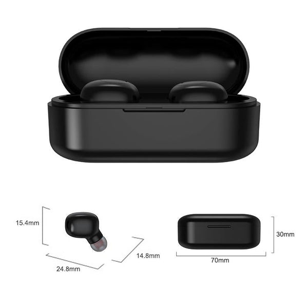 Wireless Sports Bluetooth Earphones Binaural Stereo Black Earbuds