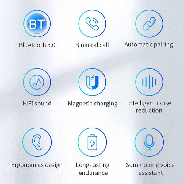 Wireless Sports Bluetooth Earphones Binaural Stereo Black Earbuds