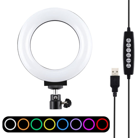 10 Mode Rgbw Led Ring Light With Tripod And Ball Head 4.7 Inch Curved Surface_Black Other Lighting & Studio
