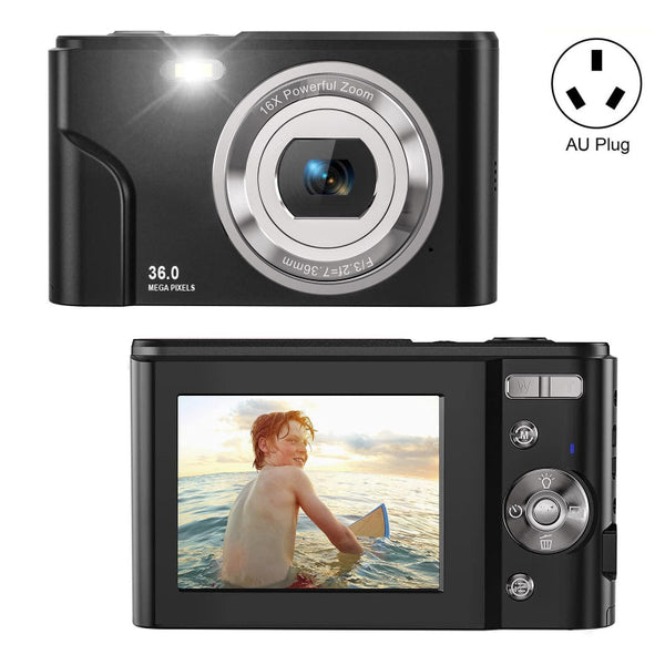 36Mp 2.7K Full Hd Digital Camera With 16X Zoom For Children 2.4 Inch Screen Black Digital Cameras
