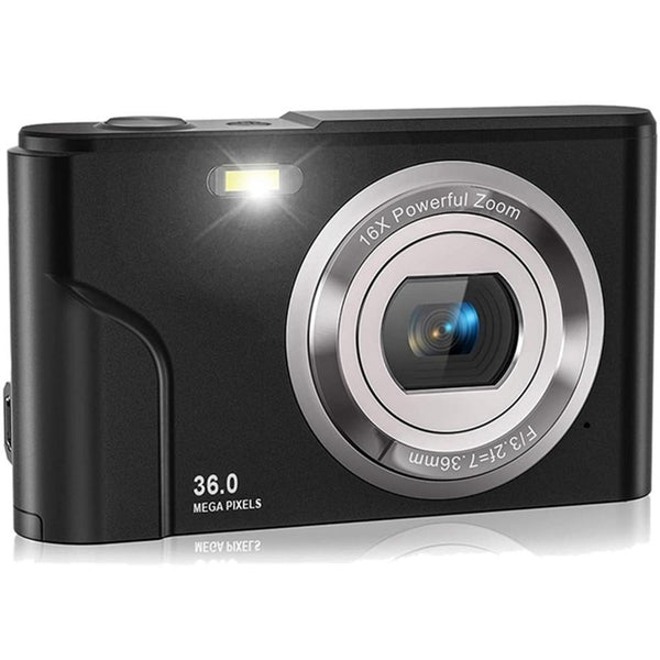 36Mp 2.7K Full Hd Digital Camera With 16X Zoom For Children 2.4 Inch Screen Black Digital Cameras