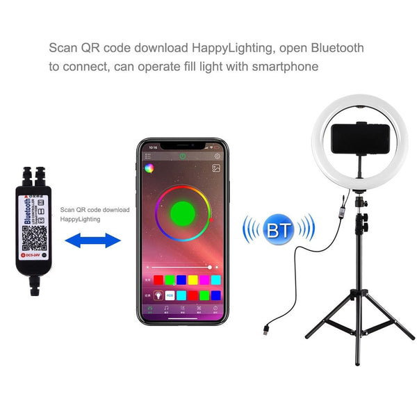 10.2 Rgbw Led Ring Light Kit With Tripod Remote And Phone Clamp Other Lighting & Studio