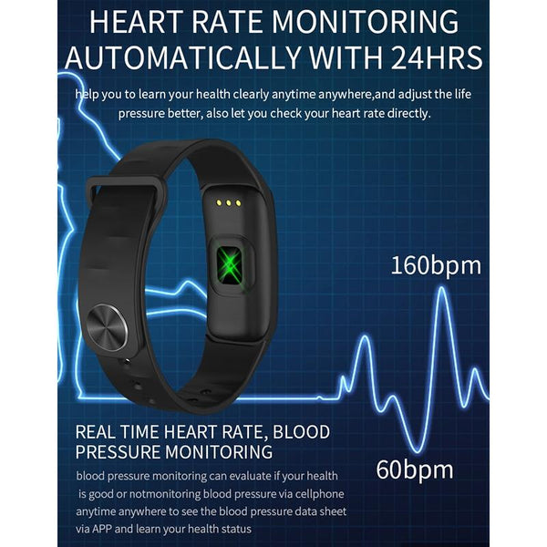 Waterproof Smart Bracelet With Step Heart And Sleep Monitoring Ip67 Black Smart Watches