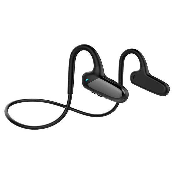 Waterproof Bone Conduction Bluetooth Earphones 5.0 For Sports Black Earbuds