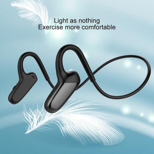 Waterproof Bone Conduction Bluetooth Earphones 5.0 For Sports Black Earbuds