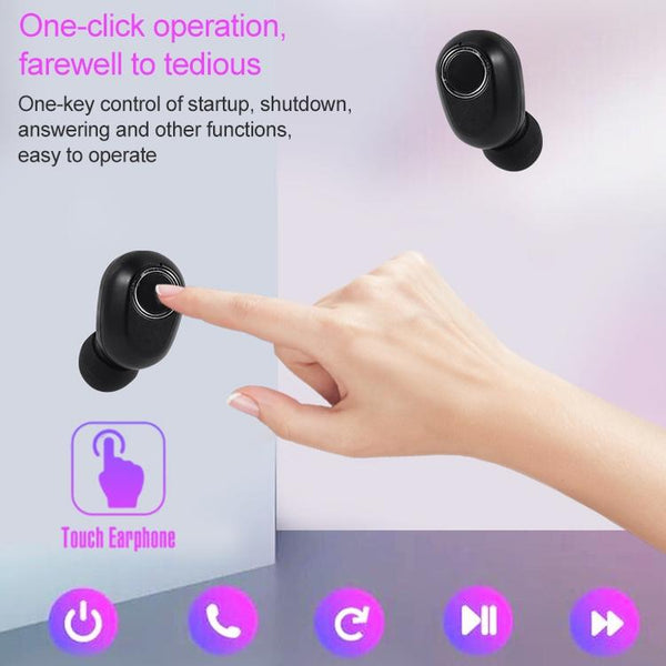 Dt 13 Wireless Touch Bluetooth Headset With Smart Magnetic Charging Black Earbuds