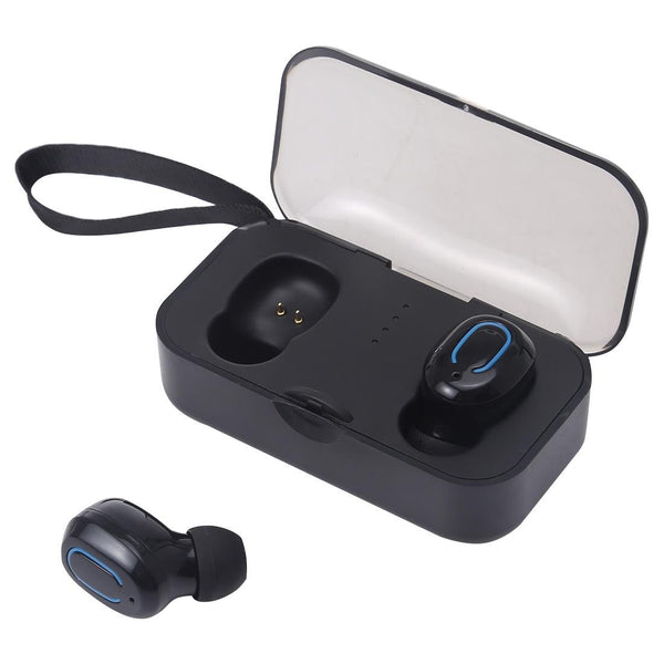 Wireless Stereo Bluetooth Earphones With Charging Case Tws Dazzling Black Earbuds