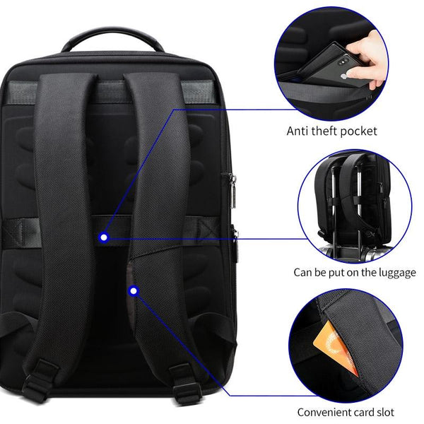 Anti Theft Waterproof Business Backpack For Travel 30X15x44cm In Black Backpacks