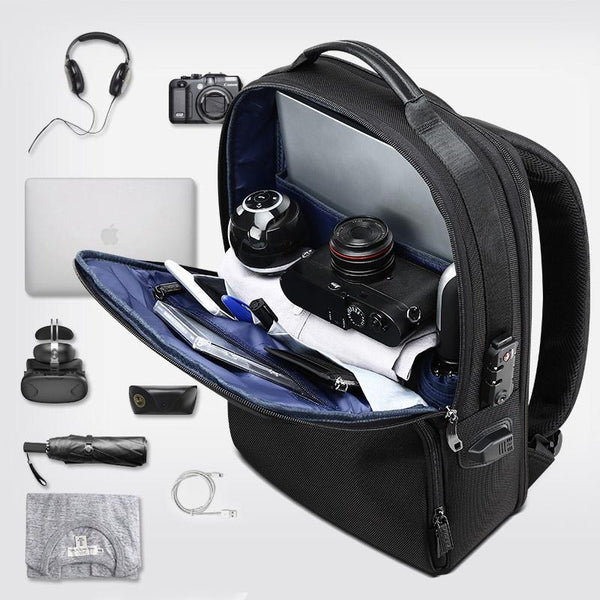 Anti Theft Waterproof Business Backpack For Travel 30X15x44cm In Black Backpacks