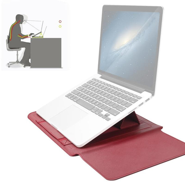 13 / 14 Inches Universal 4 In 1 Laptop Bag Set Waterproof Pu Leather Handle Stand Pen Holder Winders Mouse And Charger Bags 13 / 14 Inch Black Laptop