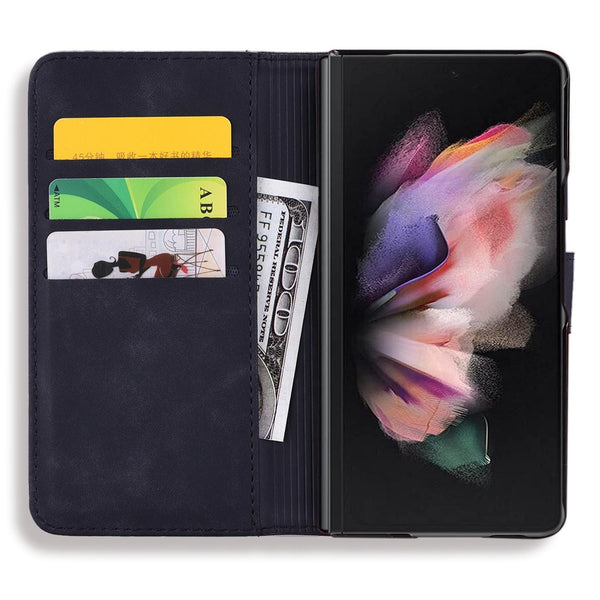 For Samsung Galaxy Z Fold4 5G Dual Mandala Leather Case Embossed Design Black Cases Covers & Skins