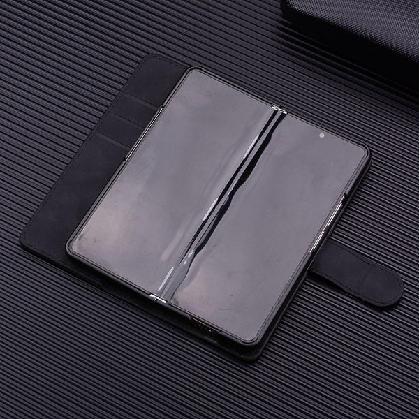 For Samsung Galaxy Z Fold4 5G Dual Mandala Leather Case Embossed Design Black Cases Covers & Skins