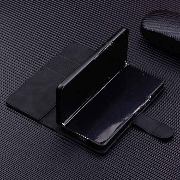 For Samsung Galaxy Z Fold4 5G Dual Mandala Leather Case Embossed Design Black Cases Covers & Skins