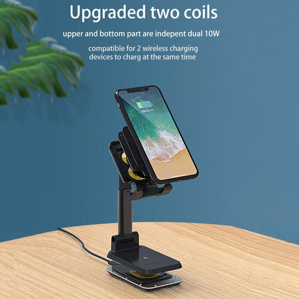 2 In 1 Wireless Charging Stand Single Charge White Chargers & Cradles