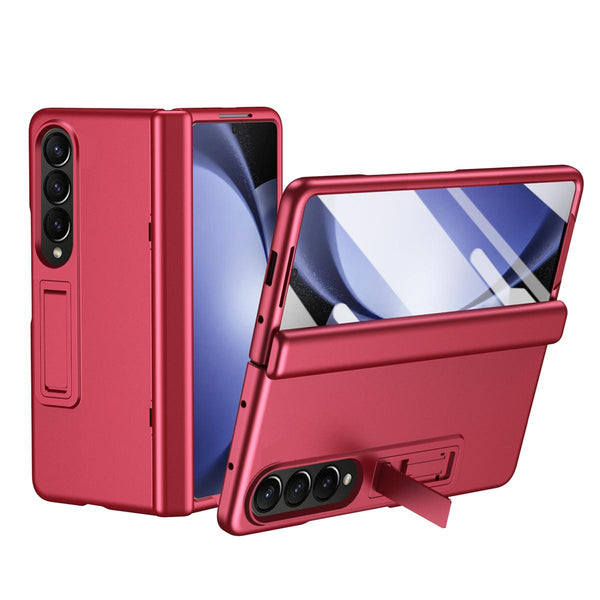 For Samsung Galaxy Z Fold4 5G Shockproof Case With Holder All Inclusive Red Cases Covers & Skins