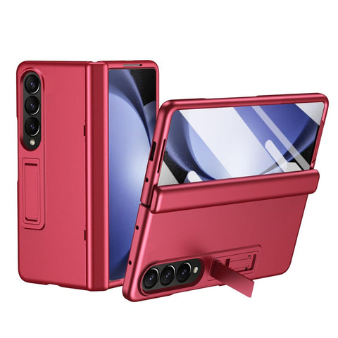 For Samsung Galaxy Z Fold4 5G Shockproof Case With Holder All Inclusive Red Cases Covers & Skins