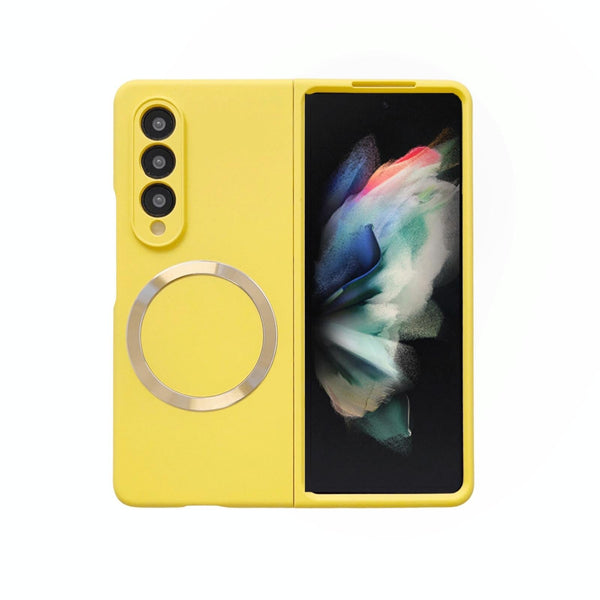 For Samsung Galaxy Z Fold4 5G Magnetic Skin Case Magsafe Yellow Cases Covers & Skins
