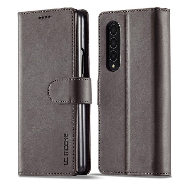 For Samsung Galaxy Z Fold4 5G Calf Leather Phone Case Black Cases Covers & Skins
