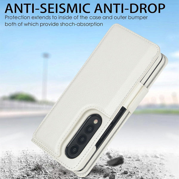 For Samsung Galaxy Z Fold4 5G Leather Phone Case With Pen Slot Black Cases Covers & Skins