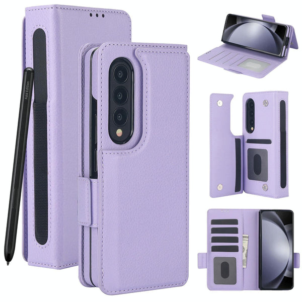 For Samsung Galaxy Z Fold4 5G Leather Phone Case With Pen Slot Black Cases Covers & Skins
