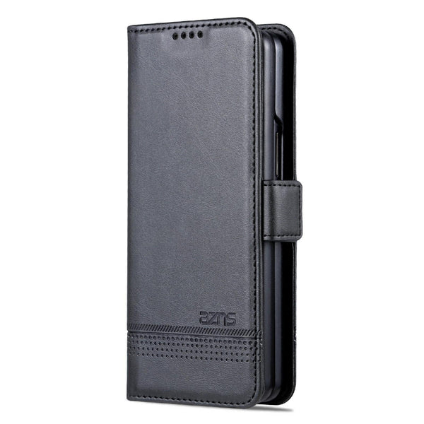 For Samsung Galaxy Z Fold4 5G Leather Magnetic Phone Case Calf Texture Black Cases Covers & Skins