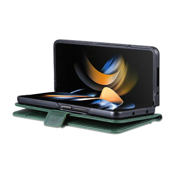 For Samsung Galaxy Z Fold4 5G Leather Magnetic Phone Case Calf Texture Black Cases Covers & Skins