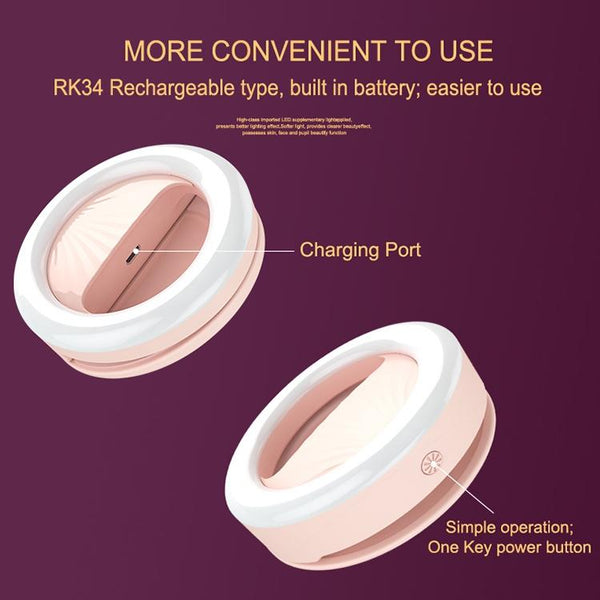 Rechargeable Selfie Light Clip For Beauty And Flash Fill Black Selfie Lights