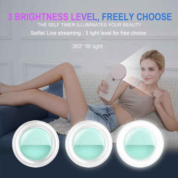 Rechargeable Selfie Light Clip For Beauty And Flash Fill Black Selfie Lights