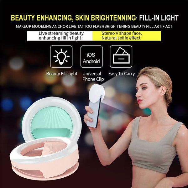 Rechargeable Selfie Light Clip For Beauty And Flash Fill Black Selfie Lights