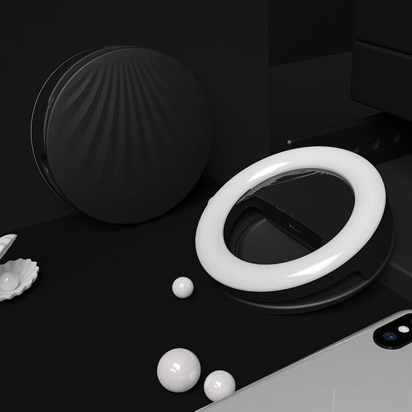 Rechargeable Selfie Light Clip For Beauty And Flash Fill Black Selfie Lights