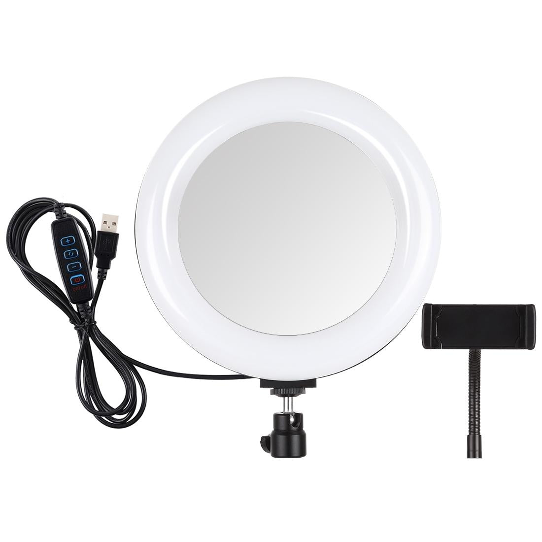 7.9 Usb 3 Modes Dimmable Dual Colour Led Ring Light With Mirror For Vlogging And Photography Black Other Lighting & Studio