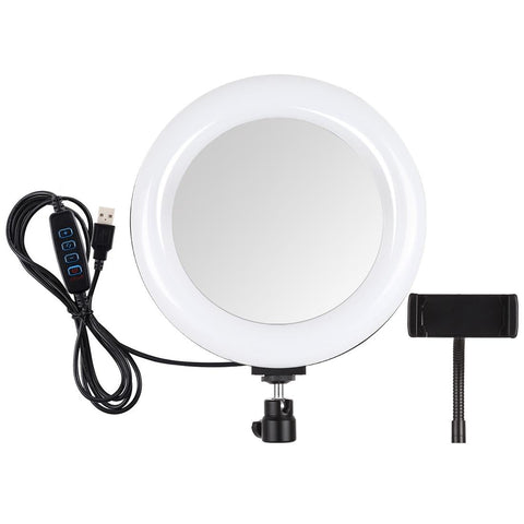 7.9 Usb 3 Modes Dimmable Dual Colour Led Ring Light With Mirror For Vlogging And Photography Black Other Lighting & Studio