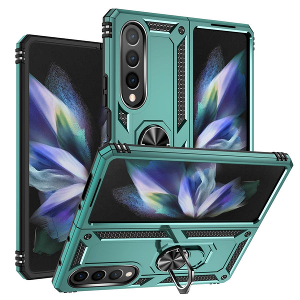 Tpu Pc Shockproof Phone Case For Samsung Galaxy Z Fold4 5G Dark Green Other Mobile Accessories