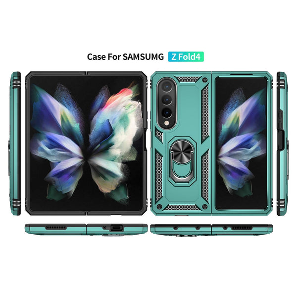 Tpu Pc Shockproof Phone Case For Samsung Galaxy Z Fold4 5G Dark Green Other Mobile Accessories