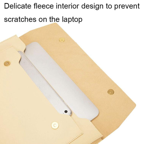 Parallel Deals 3 In Waterproof Leather Laptop Liner Bag 14 Inches Light Yellow Laptop Cases & Bags