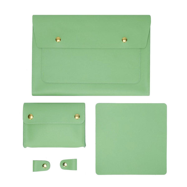 Parallel Deals 3 In Waterproof Leather Laptop Liner Bag 14 Inches Light Yellow Laptop Cases & Bags