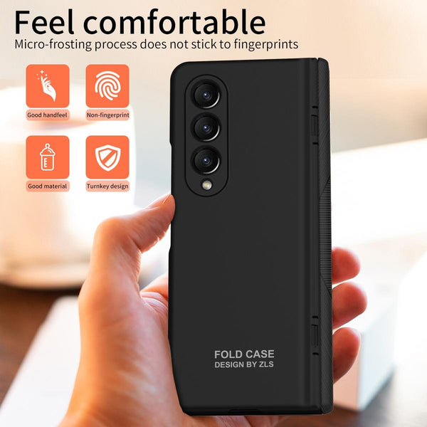 For Samsung Galaxy Z Fold4 5G Premium Hinged Folding Case Black Cases Covers & Skins
