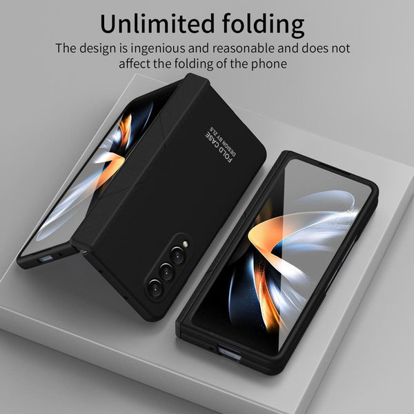 For Samsung Galaxy Z Fold4 5G Premium Hinged Folding Case Black Cases Covers & Skins